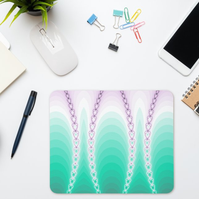 Beautiful Purple Green Gradient Fractal Chain Mouse Pad (Creator Uploaded)