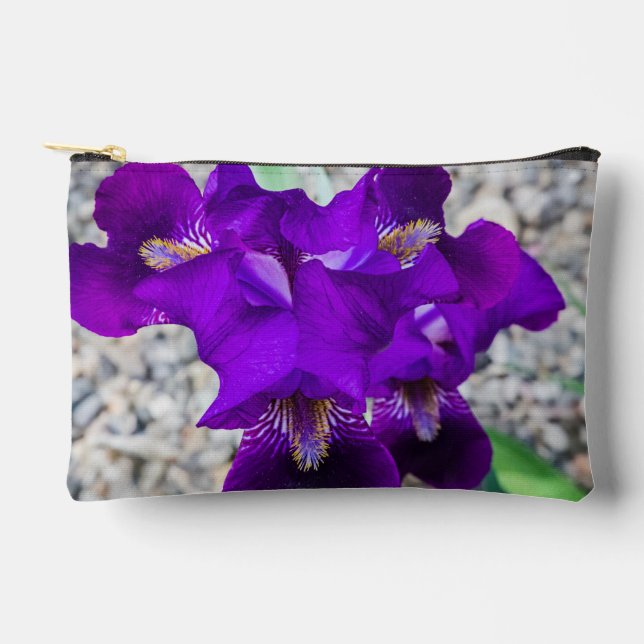 Beautiful purple iris accessory pouch (Front)
