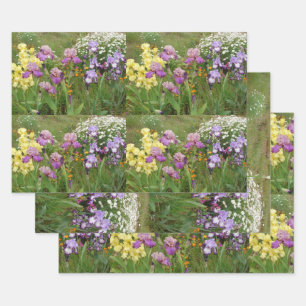 Beautiful Purple Iris Flower floral Garden Irises Wrapping Paper Sheet