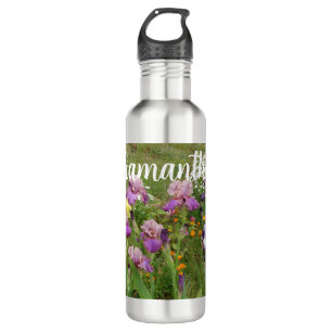 Beautiful Purple Iris Flower floral Garden Womans  710 Ml Water Bottle