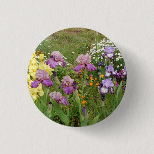 Beautiful Purple Iris Flower floral Photo 3 Cm Round Badge