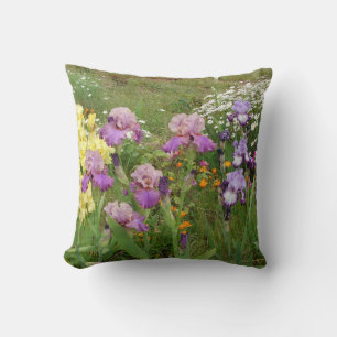 Beautiful Purple Iris Flower floral Photo Cushion