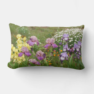 Beautiful Purple Iris Flower floral Photo Lumbar Cushion