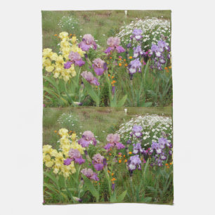 Beautiful Purple Iris Flower floral Photo Tea Towel