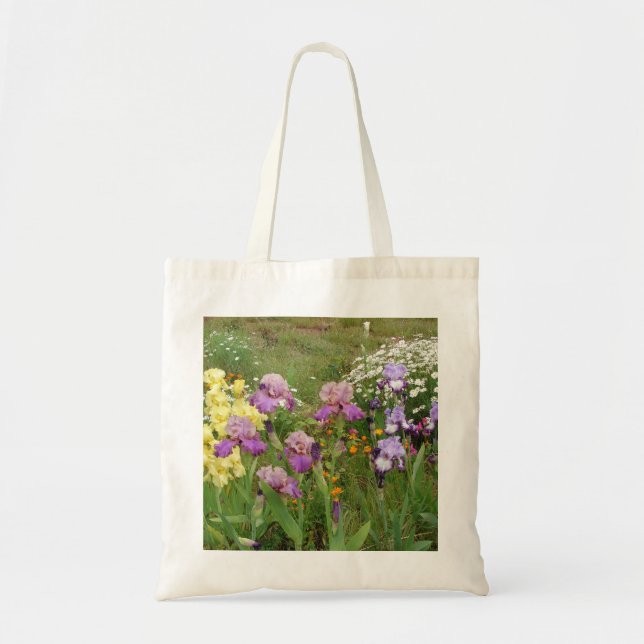 Beautiful Purple Iris Flower floral Photo Tote Bag (Front)