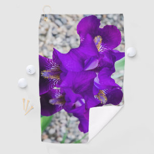 Beautiful purple iris golf towel