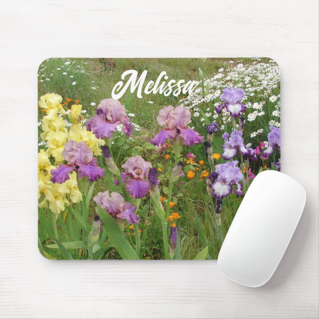 Beautiful Purple Iris Irises flower floral Garden Mouse Pad (With Mouse)