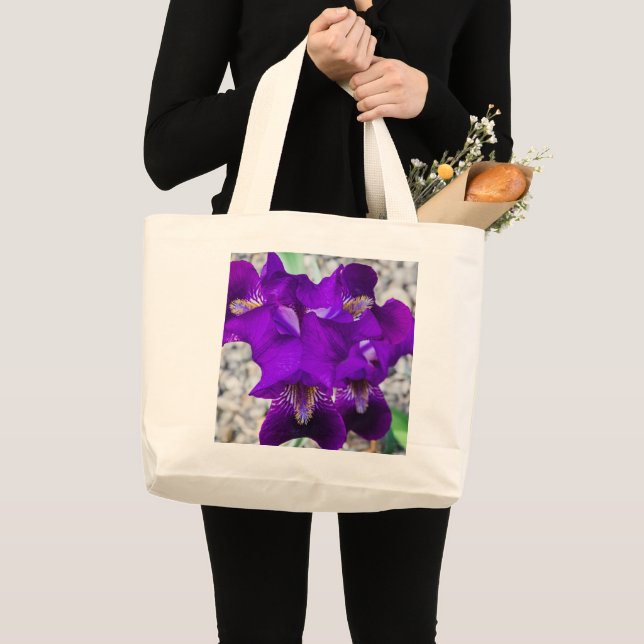 Beautiful purple iris large tote bag (Front (Product))