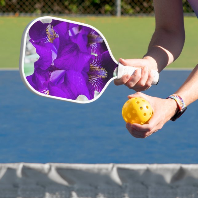 Beautiful purple iris pickleball paddle (Insitu)