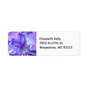 Beautiful Purple Iris Return Address Avery Label