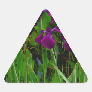 Beautiful Purple Iris Triangle Sticker
