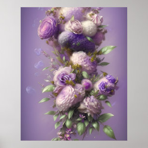 Beautiful Purple lilac pink flowers Poster