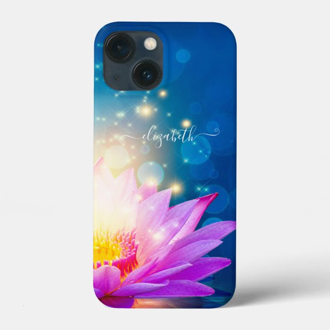 Beautiful Purple Lotus Flower,Lake, Blue,Zen  Case-Mate iPhone Case (Back)