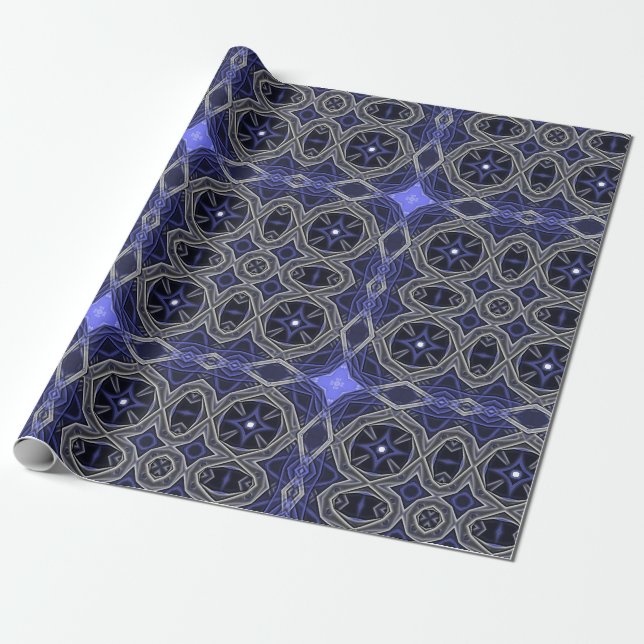 Beautiful Purple Mandala Pattern Wrapping Paper (Unrolled)