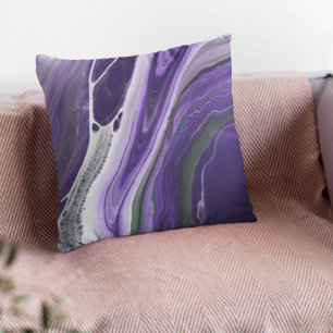 Beautiful Purple Modern Striped Agate Stone Cushion