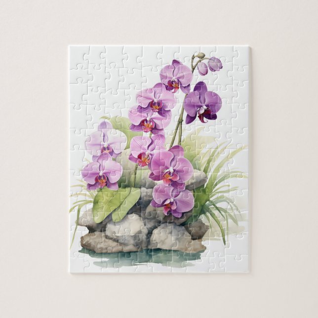 Beautiful Purple Orchids Jigsaw Puzzle (Vertical)