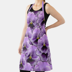 Beautiful Purple Pansy Garden Apron