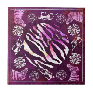 Beautiful Purple Pink Art Ceramic Tile