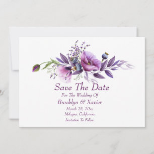 Beautiful Purple Poppies Save The Date
