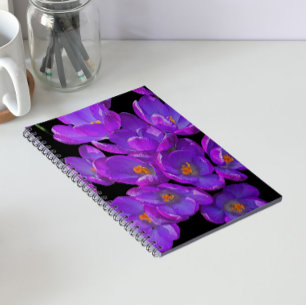 Beautiful Purple Spring Crocuses Floral Notebook