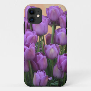 Beautiful purple spring tulips iPhone 11 case
