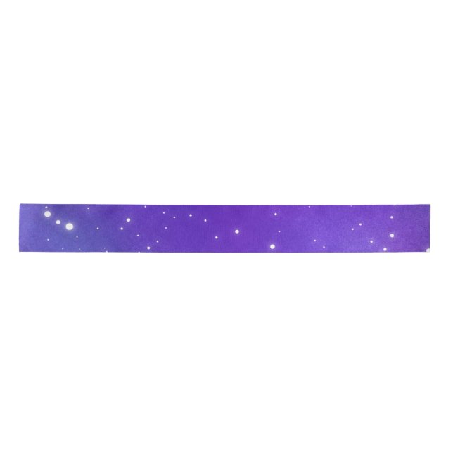 Beautiful Purple Starry Sky Galaxy Art Satin Ribbon (Front)