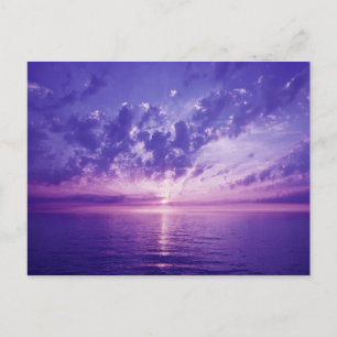 Beautiful purple sunset postcard
