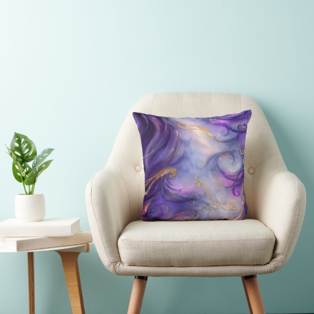 Beautiful Purple Swirling Seamless Pattern Cushion (Chair)
