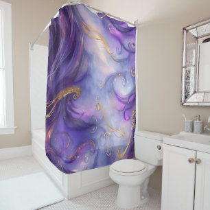 Beautiful Purple Swirling Seamless Pattern Shower Curtain