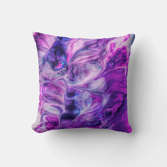 Beautiful Purple Swirls Smokey Background Cushion (Front)