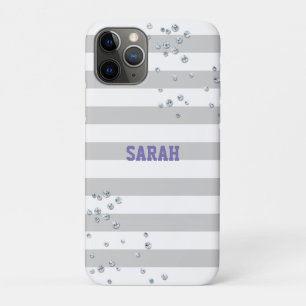Beautiful Purple-White, With Zircons iPhone 11 Pro Case