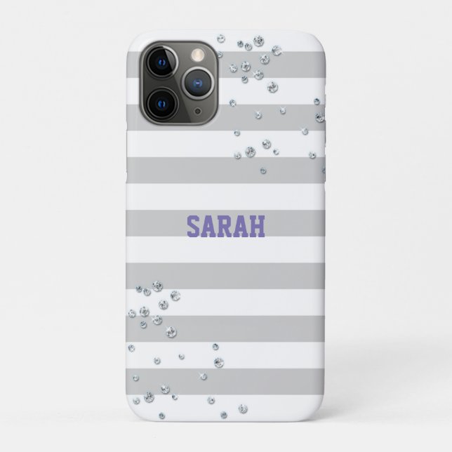  Beautiful Purple-White, With Zircons Case-Mate iPhone Case (Back)