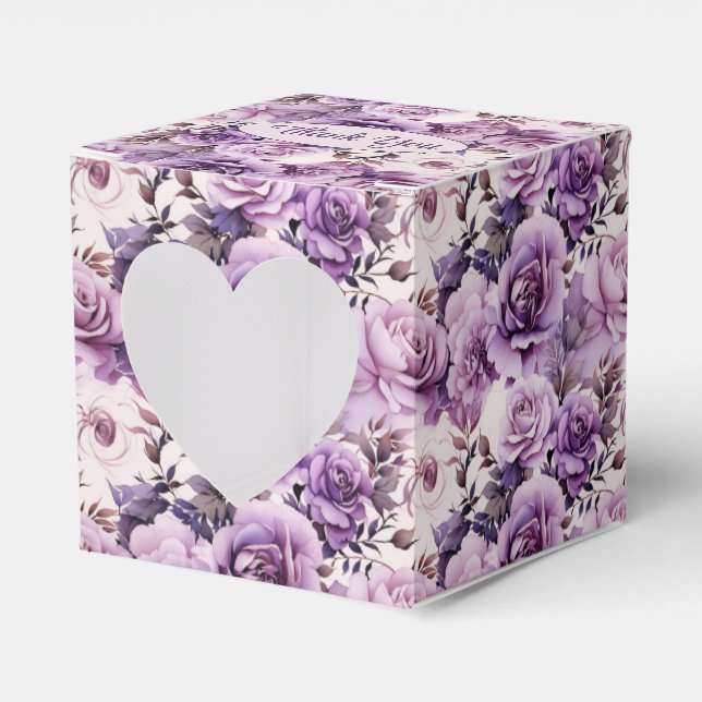 Beautiful Purple Wildflowers  Favour Box (Front Side)