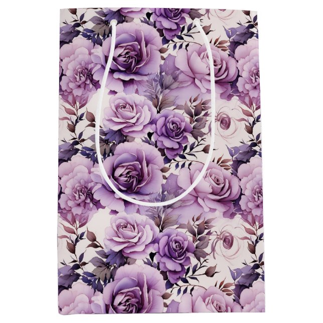 Beautiful Purple Wildflowers  Medium Gift Bag (Front)