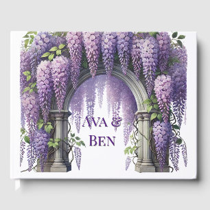 Beautiful Purple Wisteria Arch Wedding Guest Book