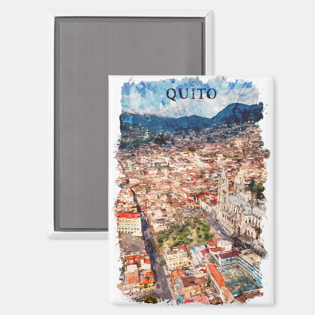 Beautiful Quito Ecuador Cityscape Magnet (Front/Back)