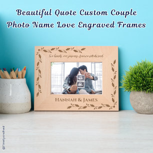 Beautiful Quote Custom Couple Photo Name Love Etched Frames