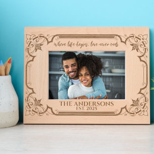Beautiful Quote Custom Family Photo Name Love Etched Frames