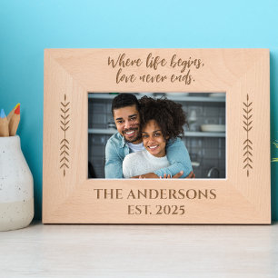 Beautiful Quote Custom Family Photo Name Love Etched Frames
