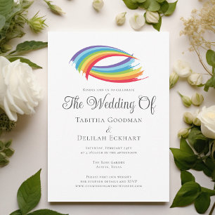 Beautiful Rainbow Abstract Arc The Wedding Of Invitation