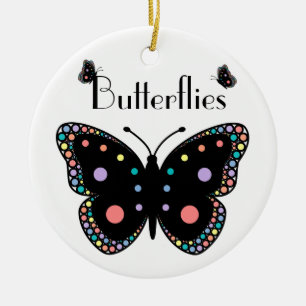 Beautiful Rainbow Butterflies Ceramic Tree Decoration