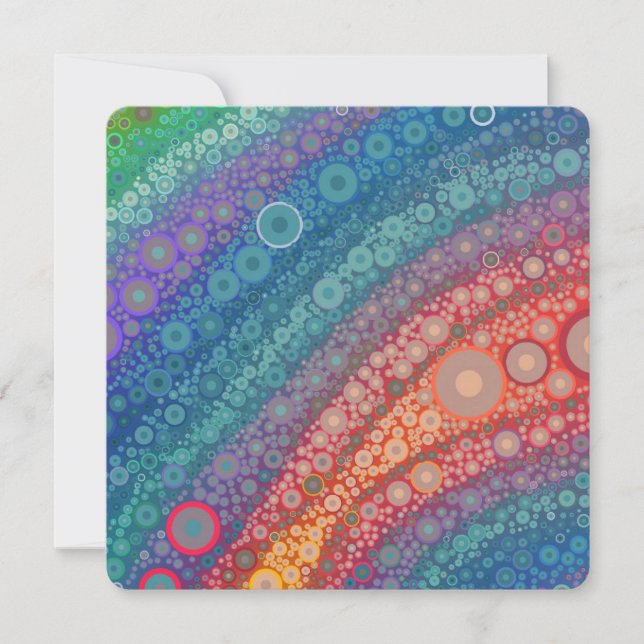 Beautiful rainbow circles flat greeting card (Front)