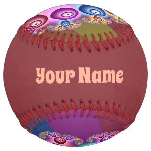 Beautiful Rainbow Colors Abstract Fractal Art Name Softball