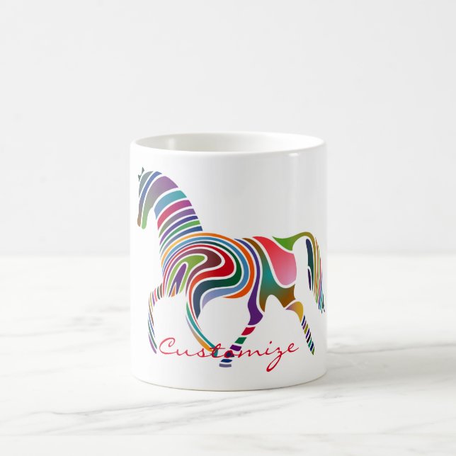 Beautiful Rainbow Colour Horse Thunder_Cove Coffee Mug (Center)