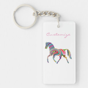Beautiful Rainbow Colour Horse Thunder_Cove Key Ring