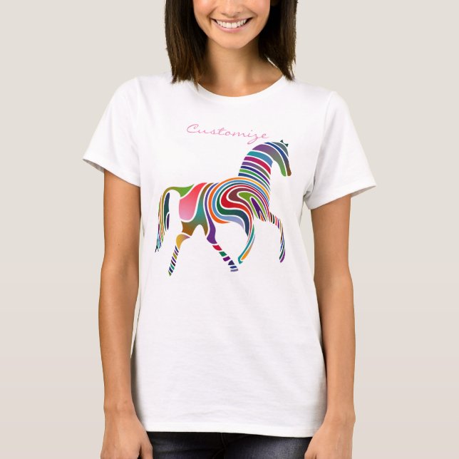 Beautiful Rainbow Colour Horse Thunder_Cove T-Shirt (Front)