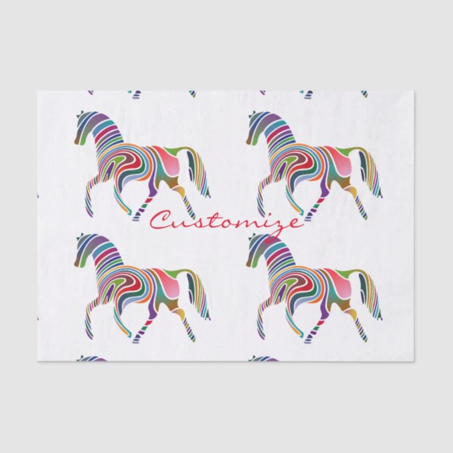 Beautiful Rainbow Colour Horse Thunder_Cove Tissue Paper (Front)