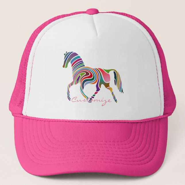 Beautiful Rainbow Colour Horse Thunder_Cove Trucker Hat (Front)