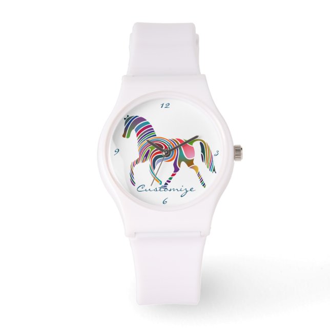Beautiful Rainbow Colour Horse Thunder_Cove Watch (Front)