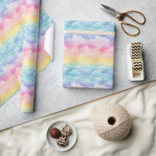 Beautiful Rainbow Coloured Seamless Patterned Wrapping Paper